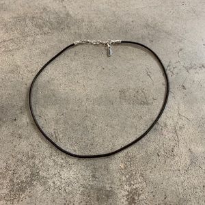 Pandora Black Leather Necklace 